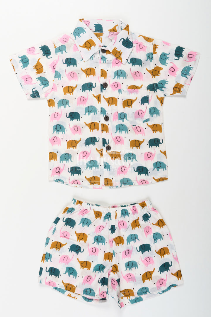 Boys elephant printed cotton set for everyday comfort