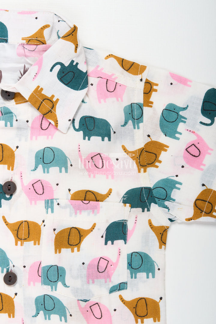 Boys elephant printed cotton set for everyday comfort