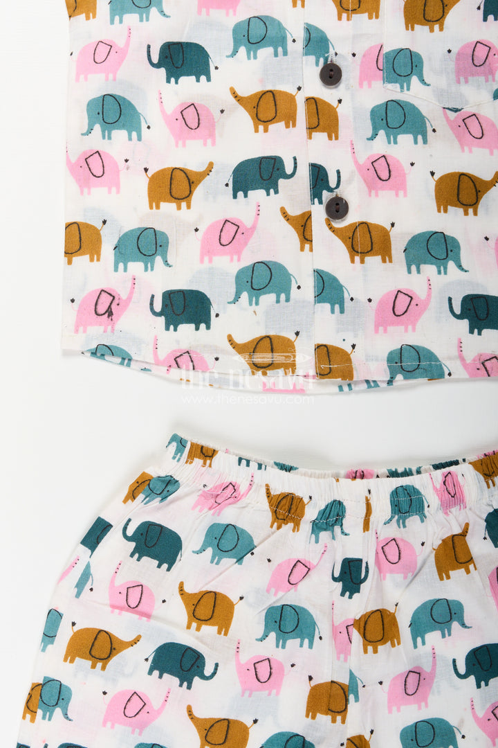 Boys elephant printed cotton set for everyday comfort