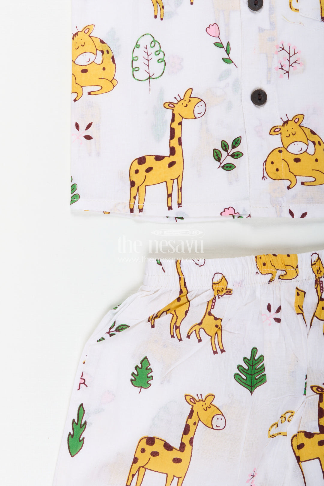 Animal print cotton co-ord for toddler boys’ daily dressing
