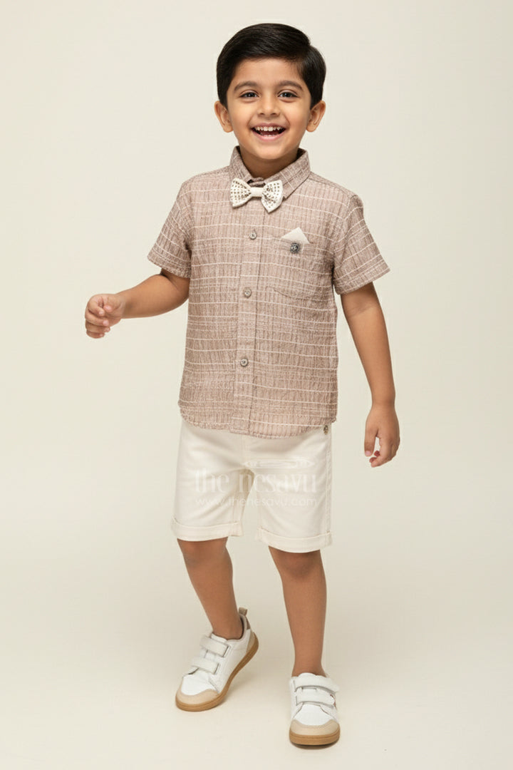 Toddler Boys Summer Outfit with Bow Tie for Family Functions