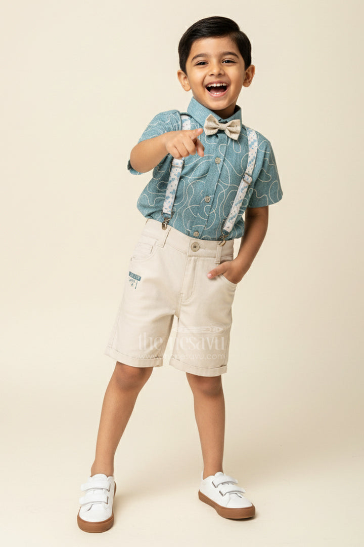 Boys Embroidered Suspender Set for Birthday Celebrations