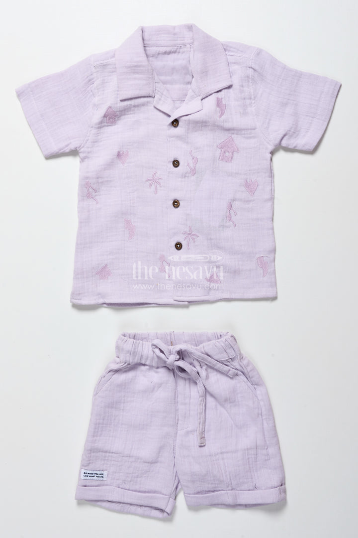 Baby boys embroidered muslin cotton set for festive casuals