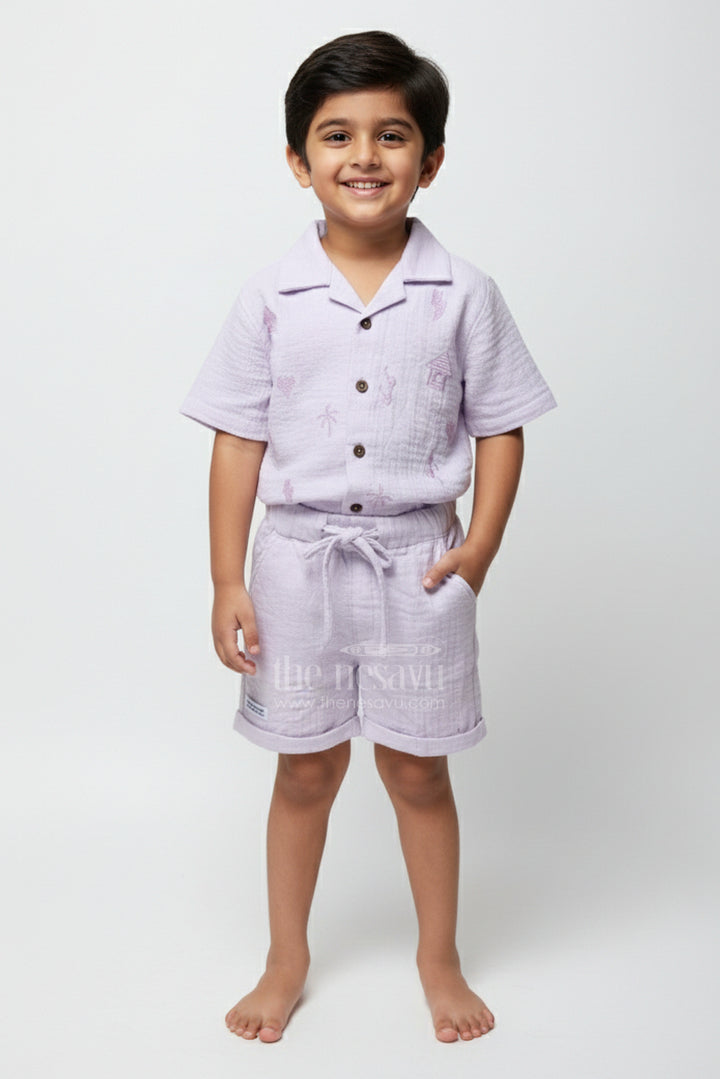 Baby Boys Embroidered Muslin Cotton Set for Festive Casuals