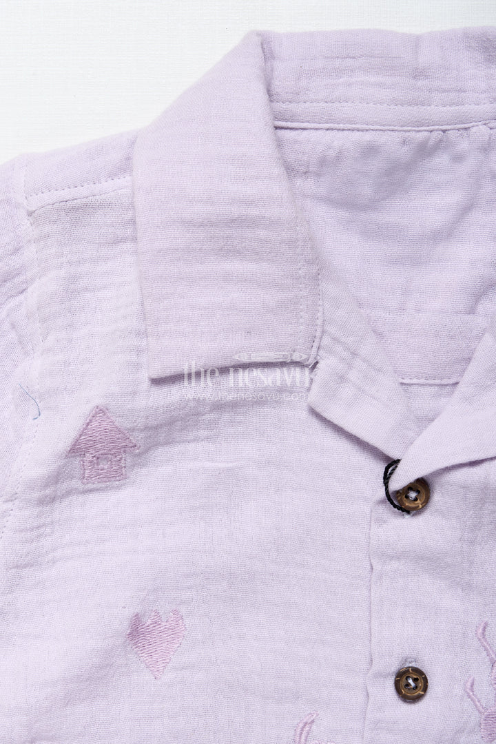 Baby boys embroidered muslin cotton set for festive casuals