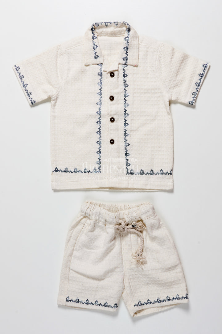 Baby boys embroidered cotton set for festive family moments