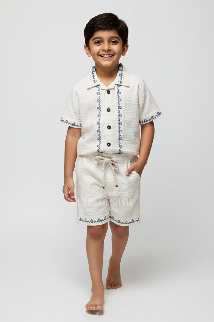 Baby Boys Embroidered Cotton Set for Festive Family Moments