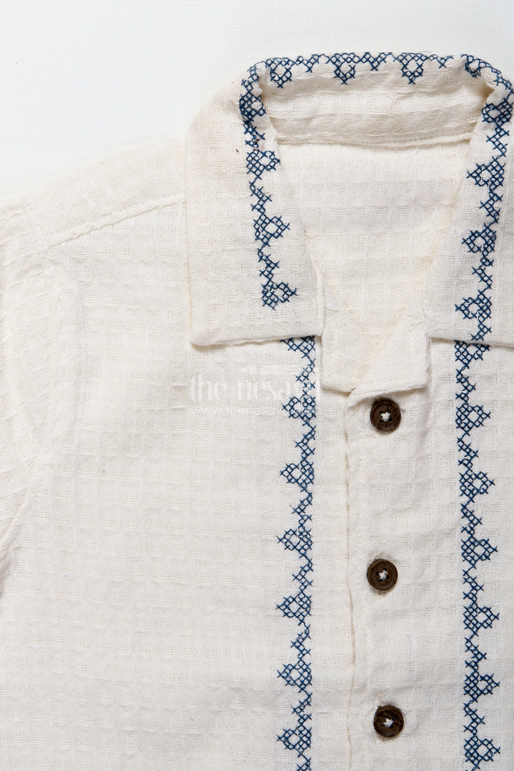 Baby boys embroidered cotton set for festive family moments