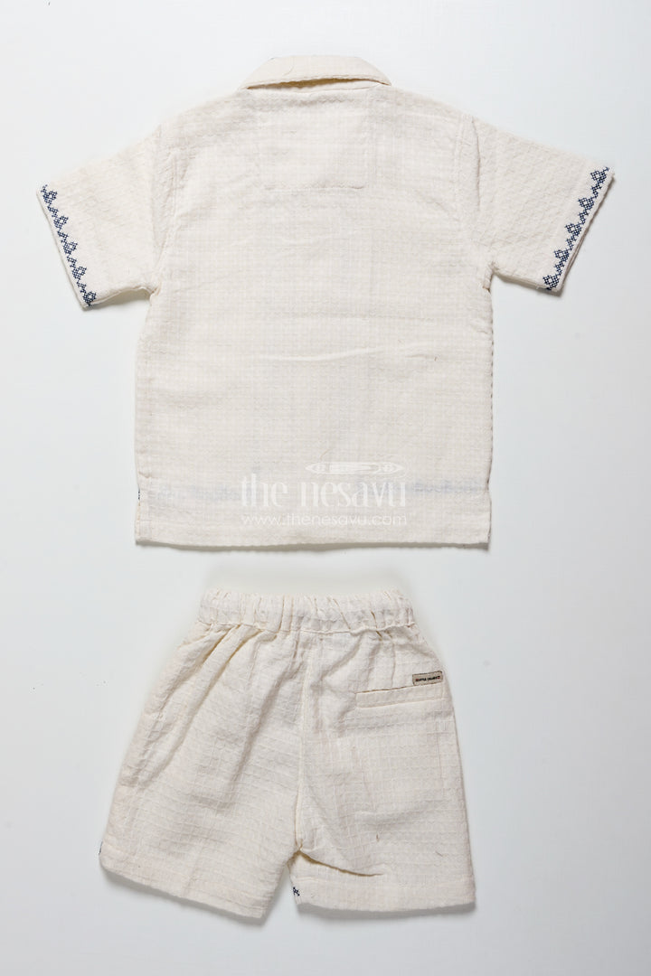 Baby boys embroidered cotton set for festive family moments