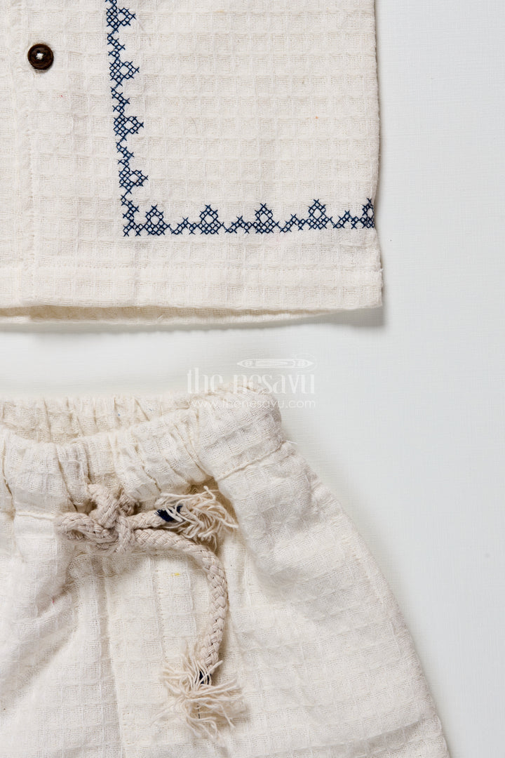 Baby boys embroidered cotton set for festive family moments