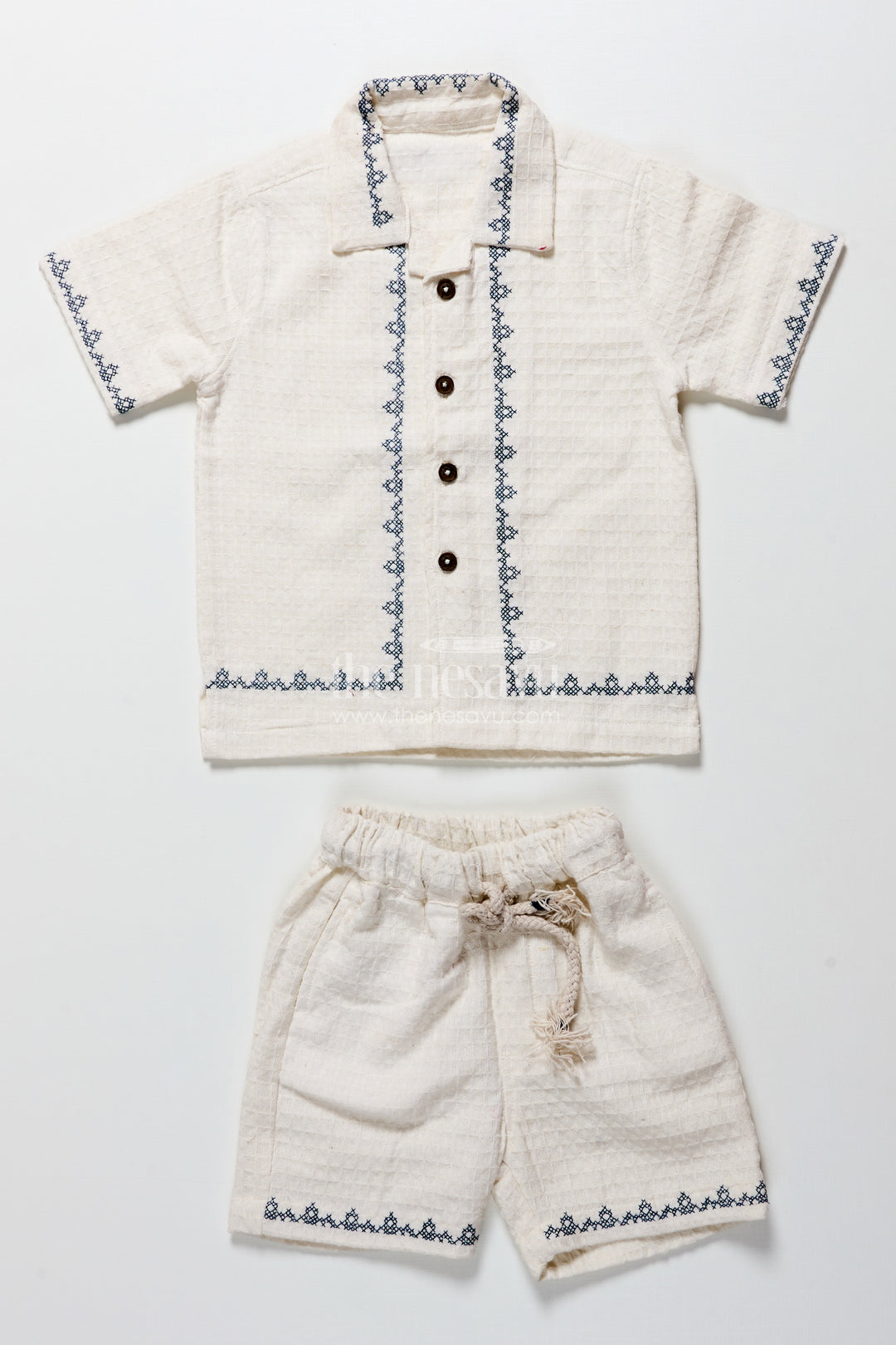 Baby boys embroidered cotton set for festive family moments