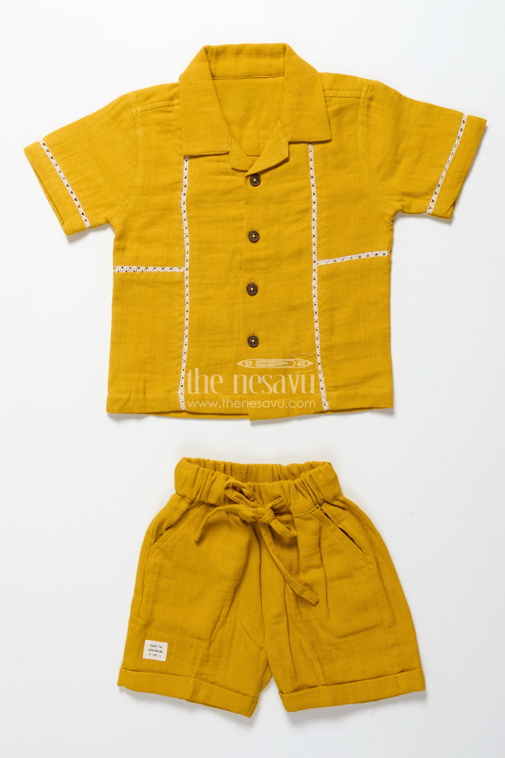 Toddler boys soft muslin set for playdates and daily wear