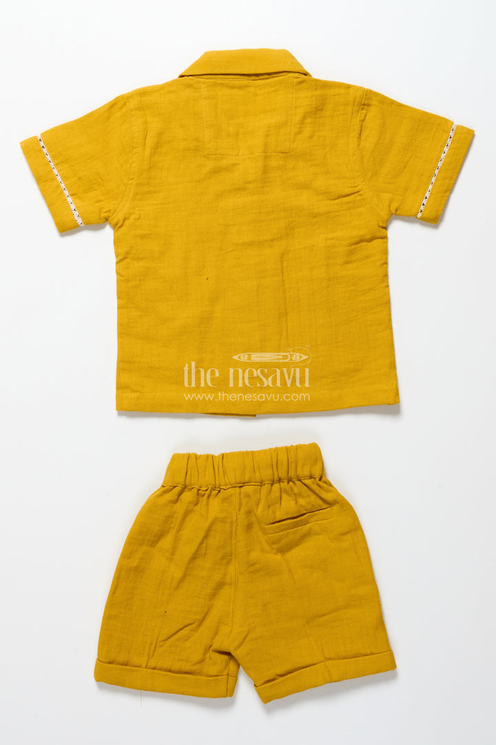 Toddler boys soft muslin set for playdates and daily wear