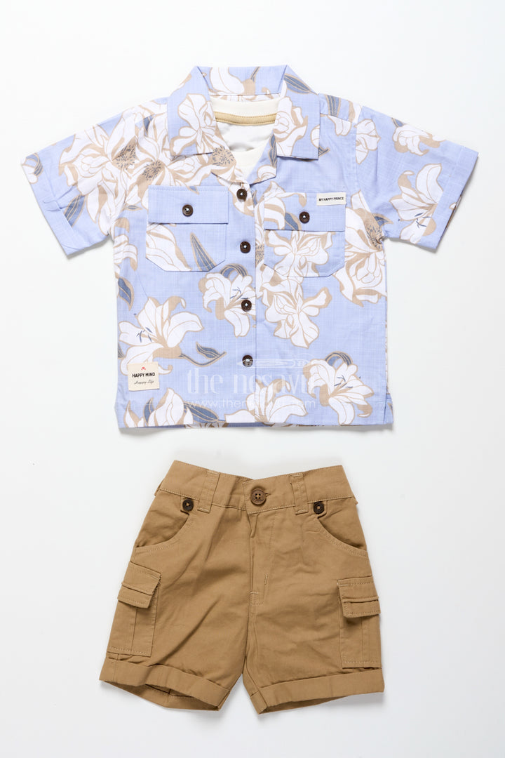 Baby boys digital printed cotton set for playdates and casual fun