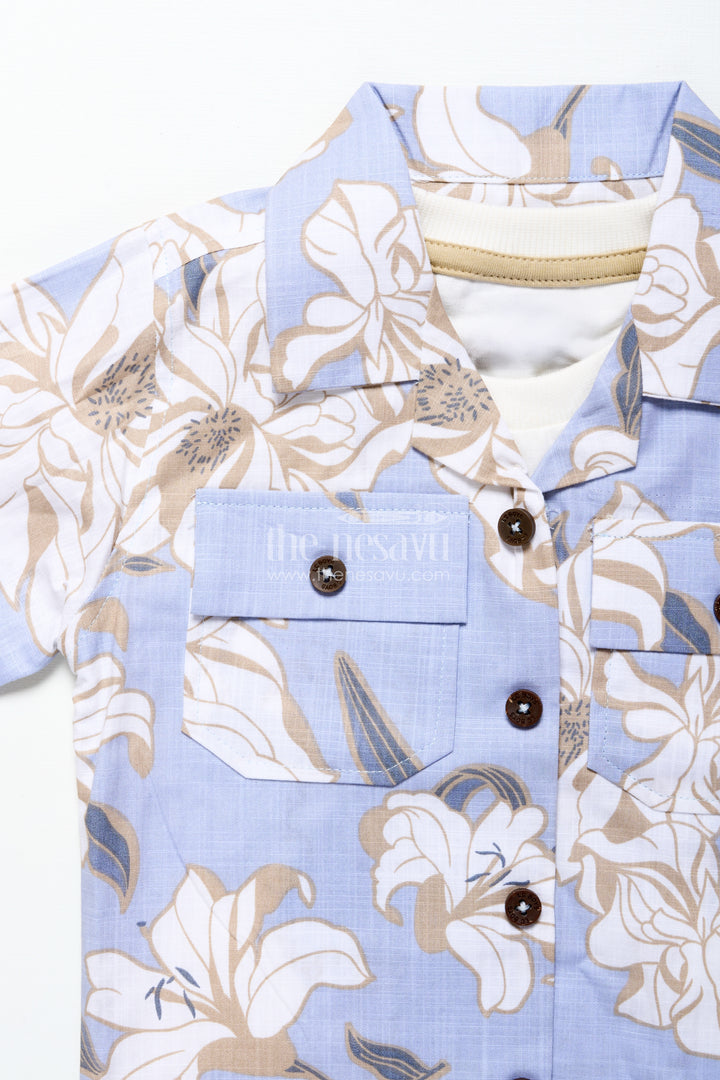 Baby boys digital printed cotton set for playdates and casual fun