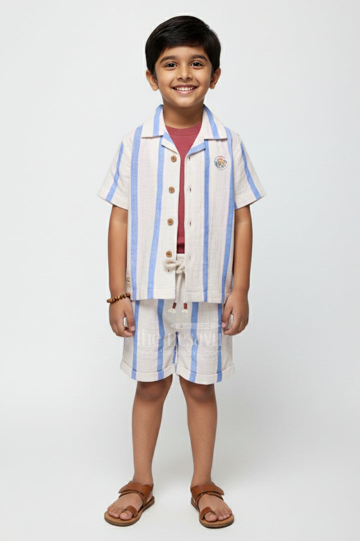 Toddler Boys Muslin Striped Cotton Set for Summer and Everyday Dressing
