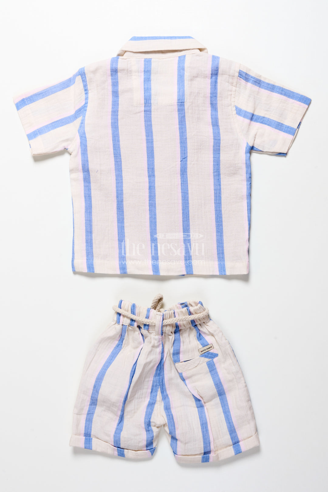 Toddler boys muslin striped cotton set for summer and everyday dressing