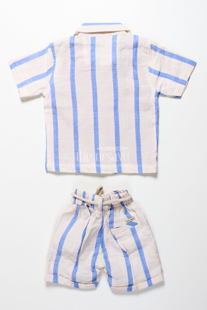 Toddler boys muslin striped cotton set for summer and everyday dressing