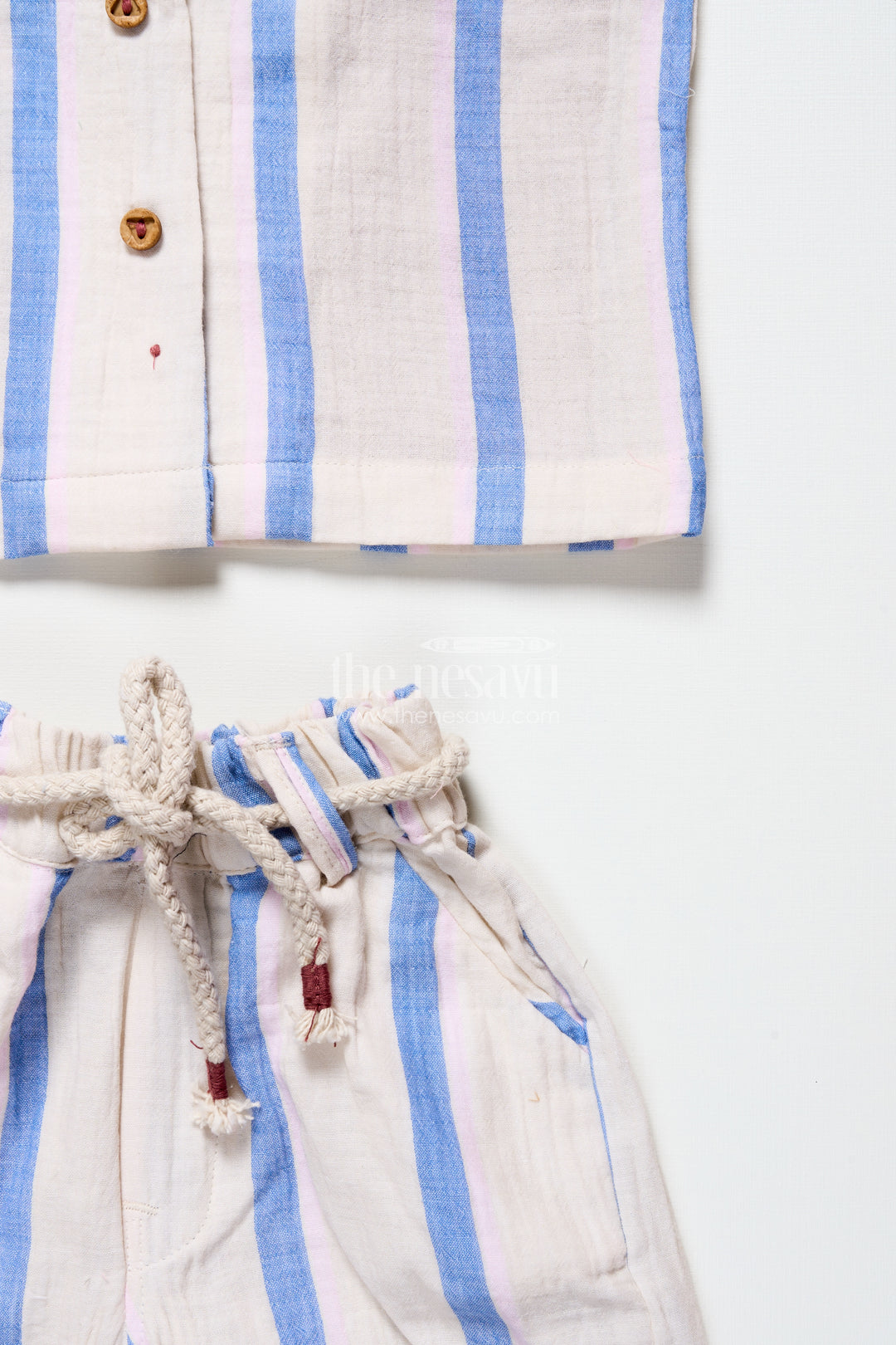 Toddler boys muslin striped cotton set for summer and everyday dressing