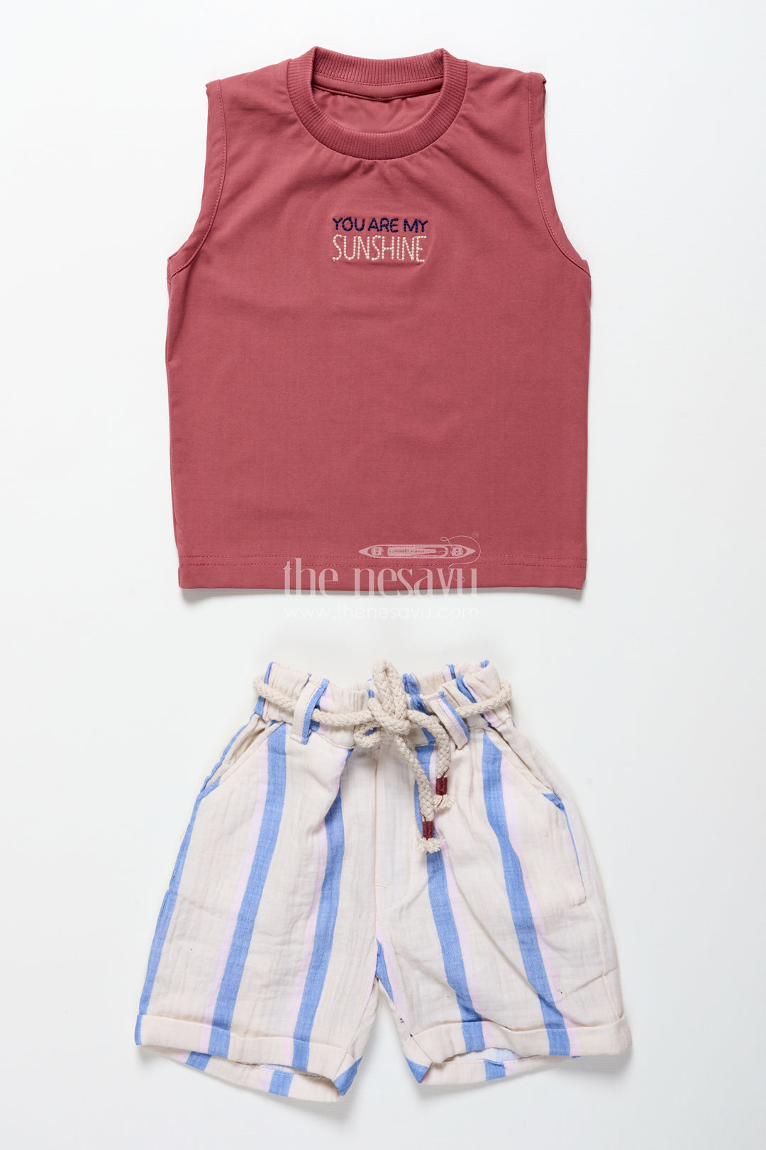 Toddler boys muslin striped cotton set for summer and everyday dressing