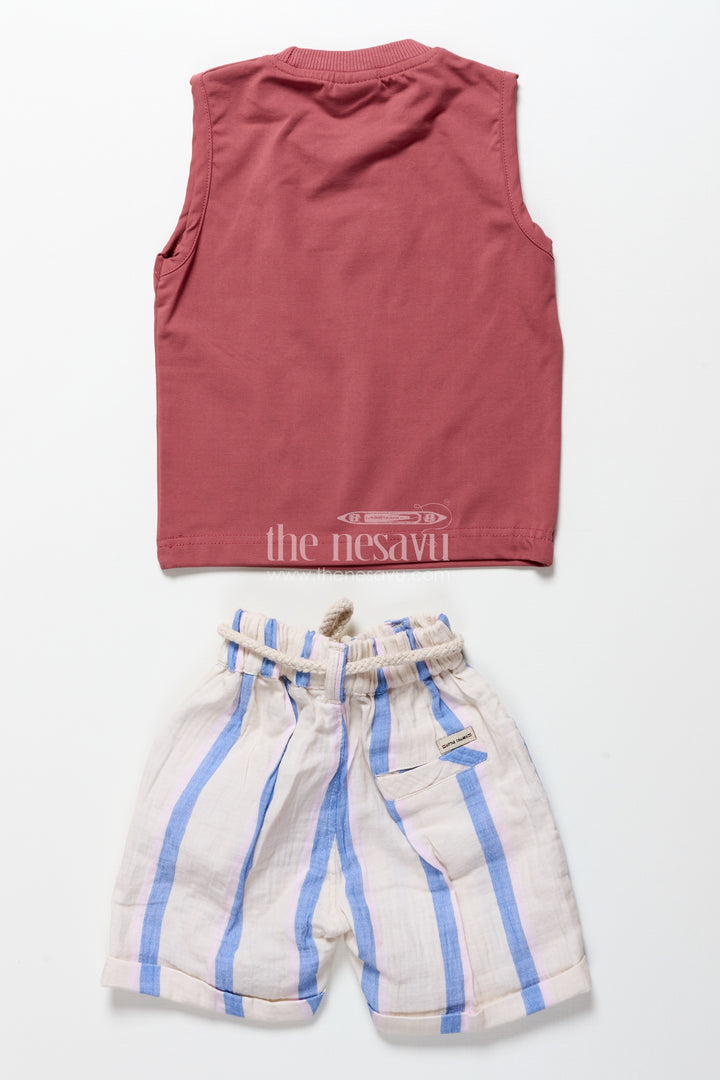 Toddler boys muslin striped cotton set for summer and everyday dressing