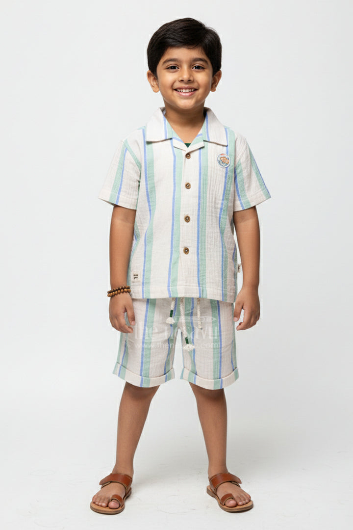Toddler Boys Muslin Stripe Set for Relaxed Dressing and Outings