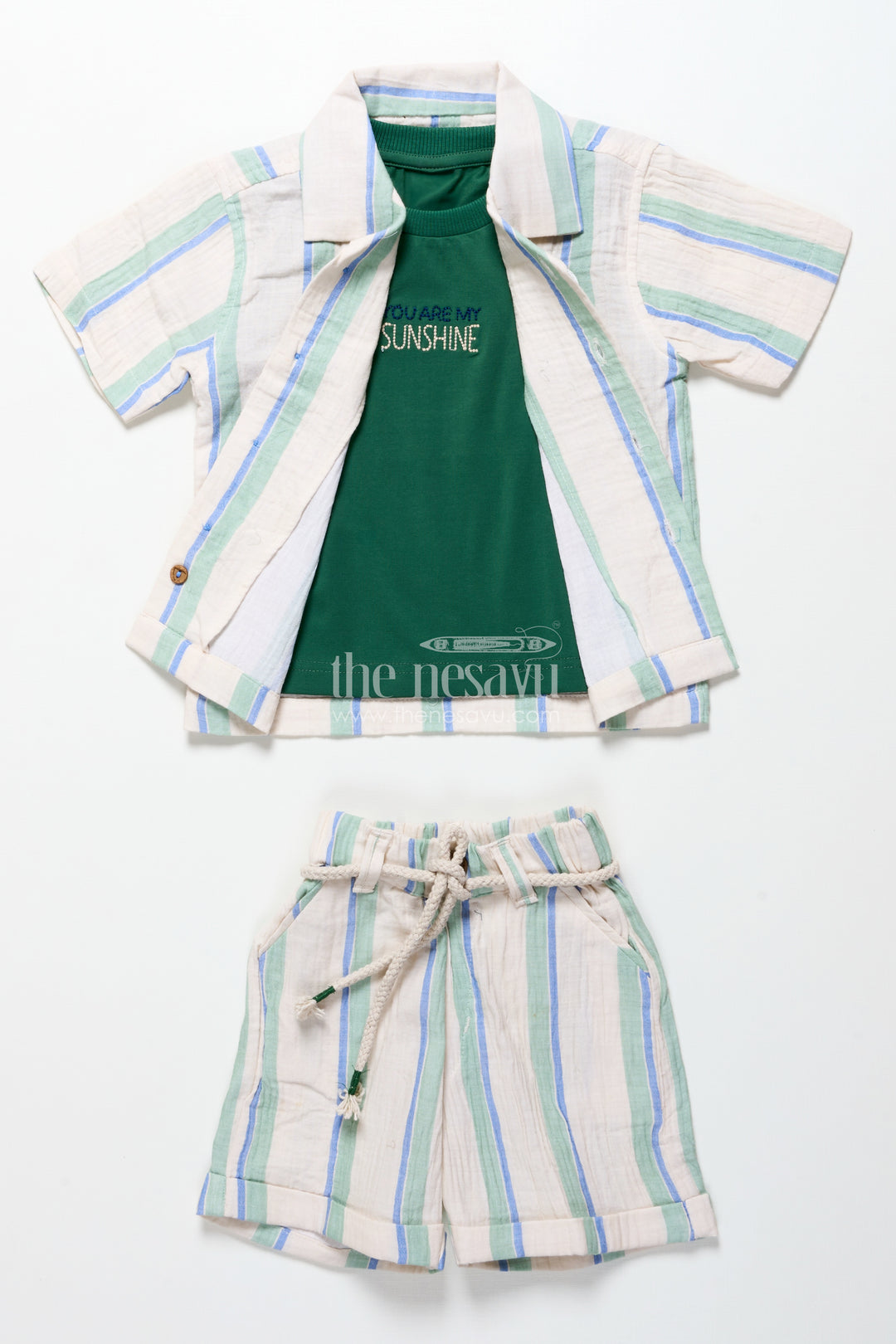 Toddler boys muslin stripe set for relaxed dressing and outings