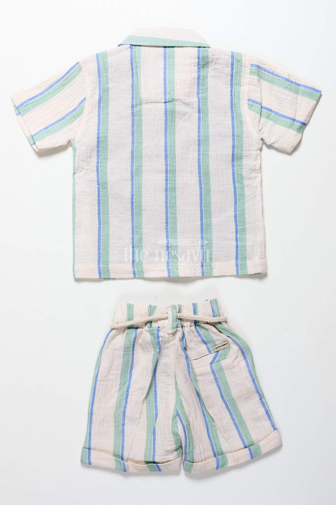 Toddler boys muslin stripe set for relaxed dressing and outings