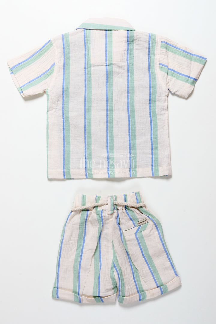 Toddler boys muslin stripe set for relaxed dressing and outings