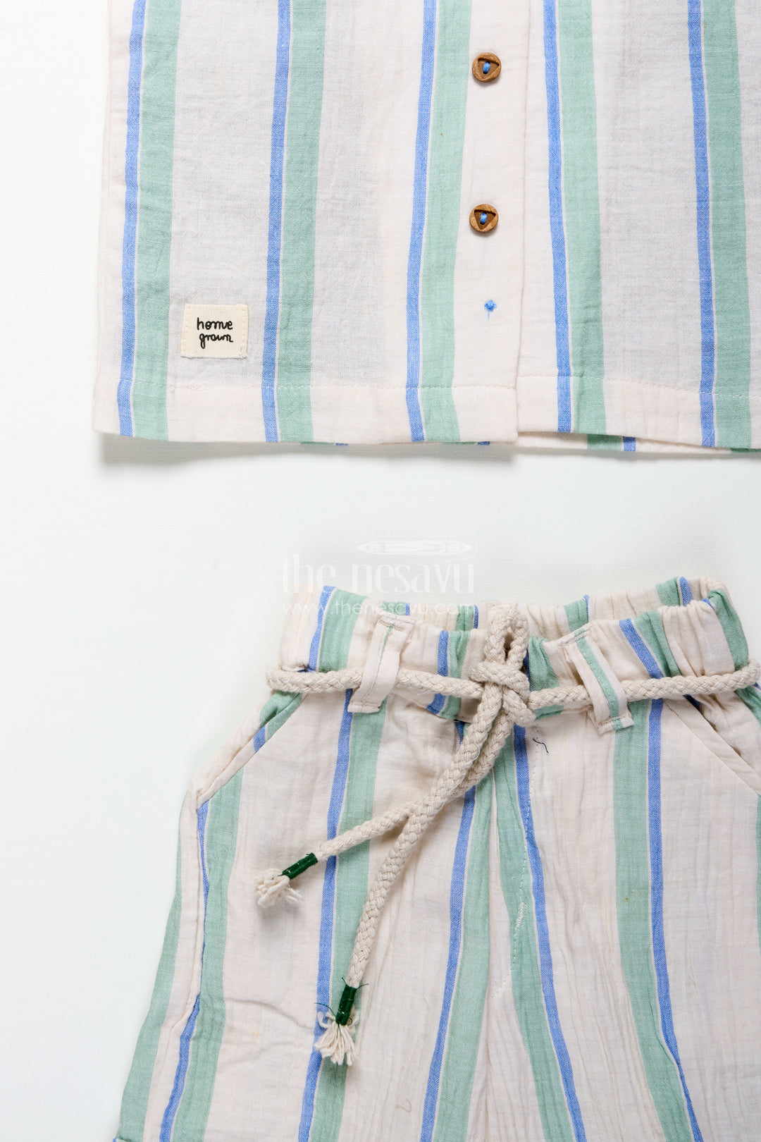 Toddler boys muslin stripe set for relaxed dressing and outings
