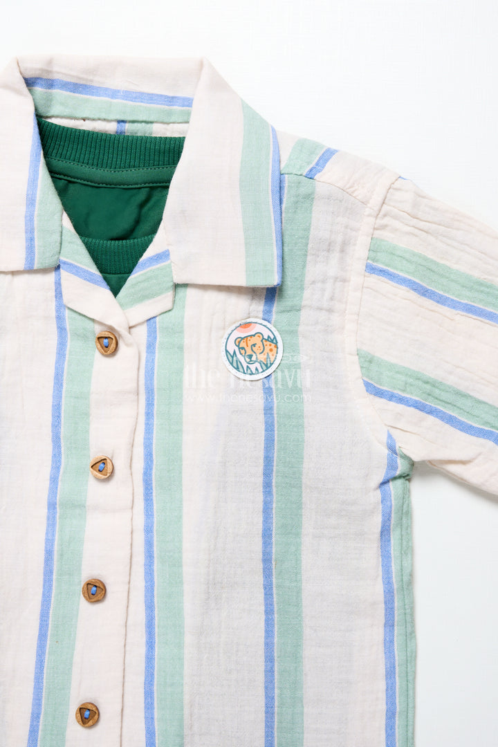 Toddler boys muslin stripe set for relaxed dressing and outings