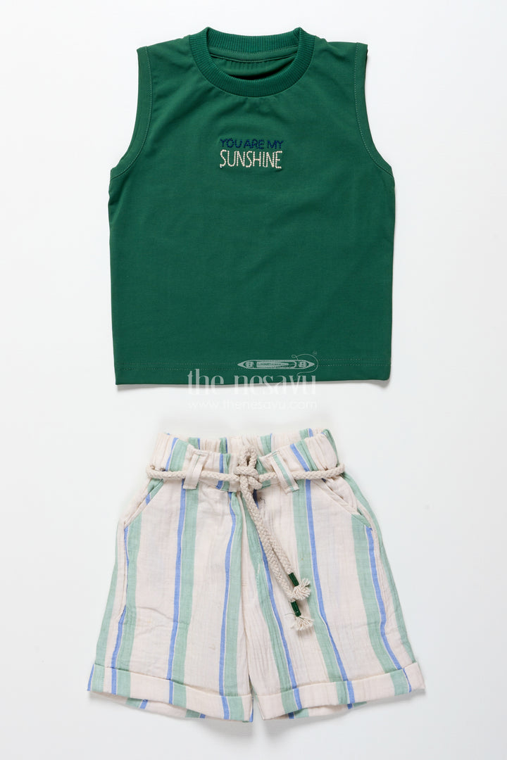Toddler boys muslin stripe set for relaxed dressing and outings