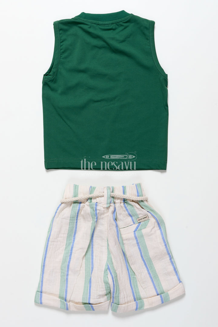 Toddler boys muslin stripe set for relaxed dressing and outings