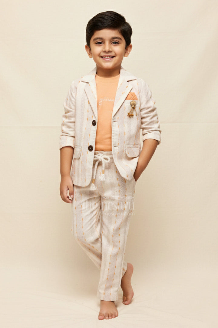 Baby Boys Embroidered Blazer Set for Weddings and Stage Functions