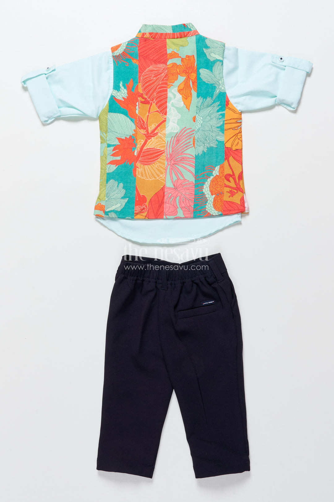Toddler boys printed jacket set for playful festive dressing