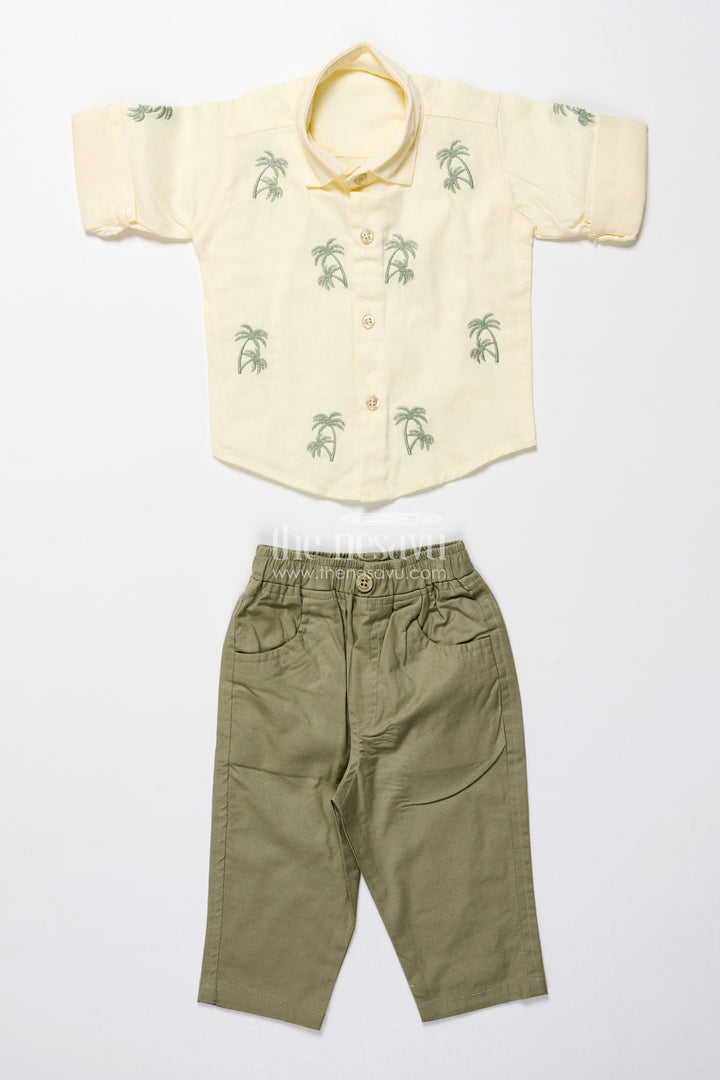 Boys cotton outfit set with embroidery for everyday comfort and outings