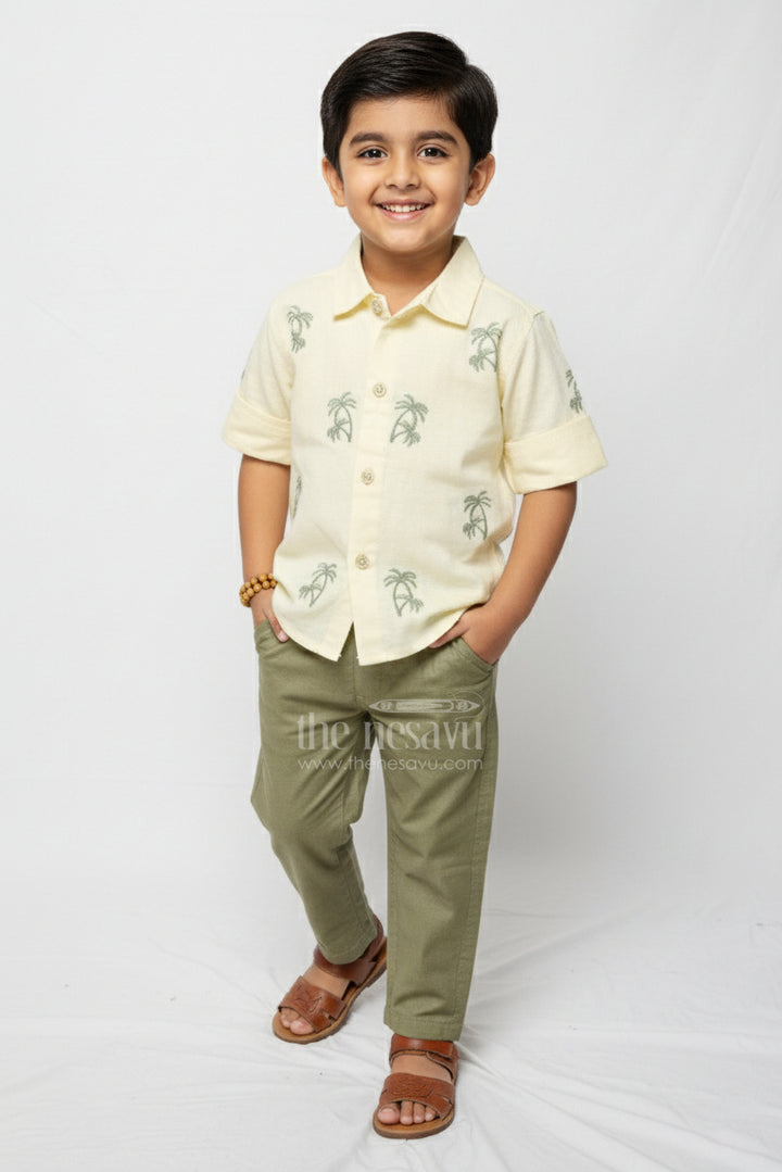 Boys Cotton Outfit Set with Embroidery for Everyday Comfort and Outings