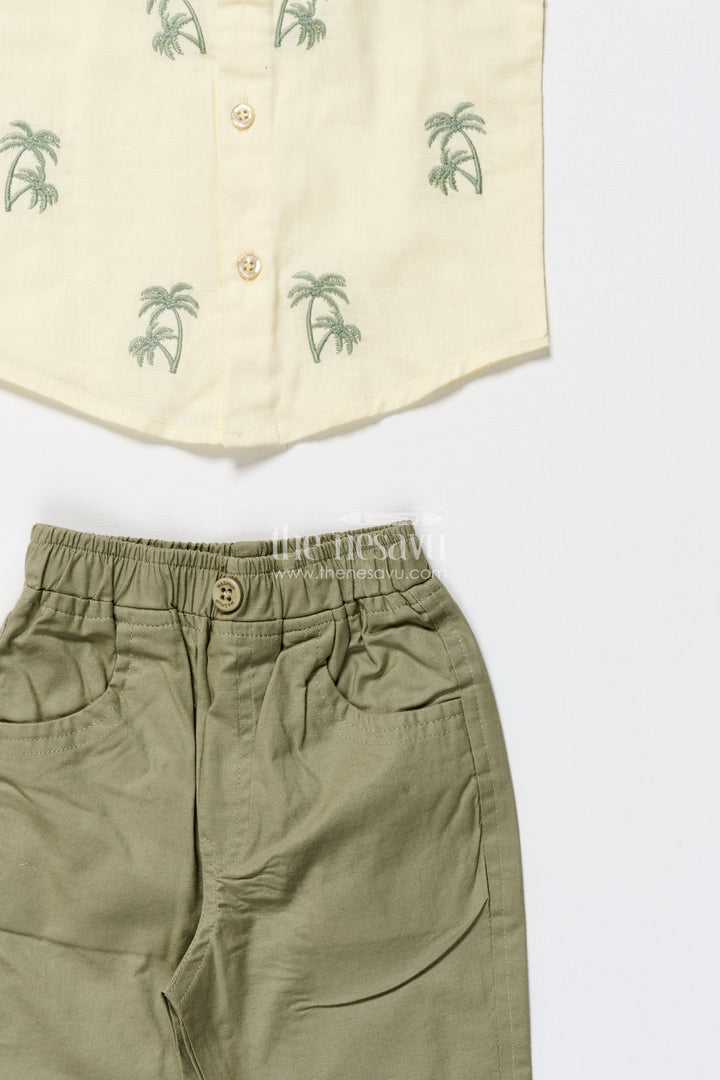Boys cotton outfit set with embroidery for everyday comfort and outings