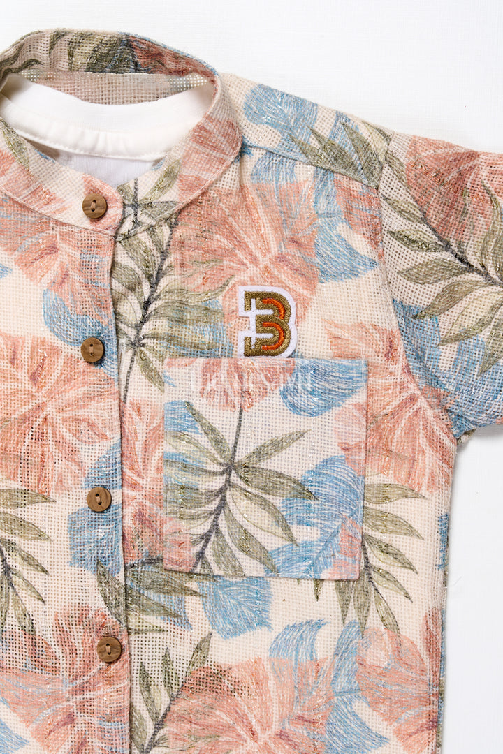 Boys cotton shirt and shorts set for casual outings and summer days