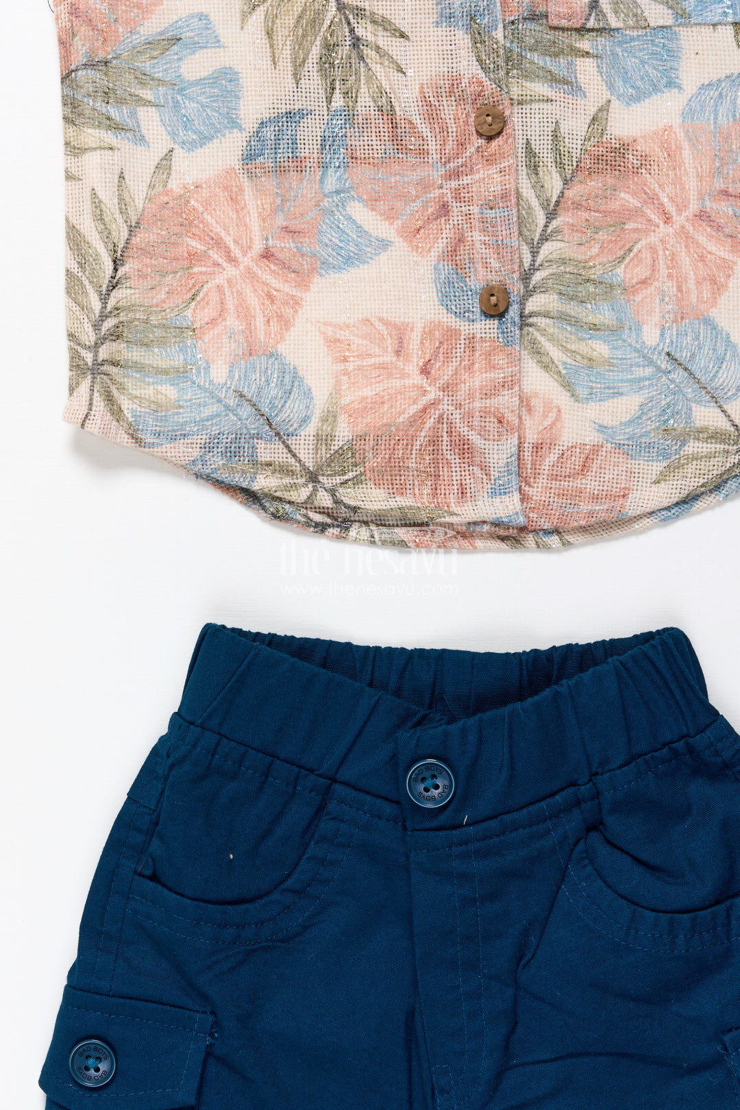 Boys cotton shirt and shorts set for casual outings and summer days