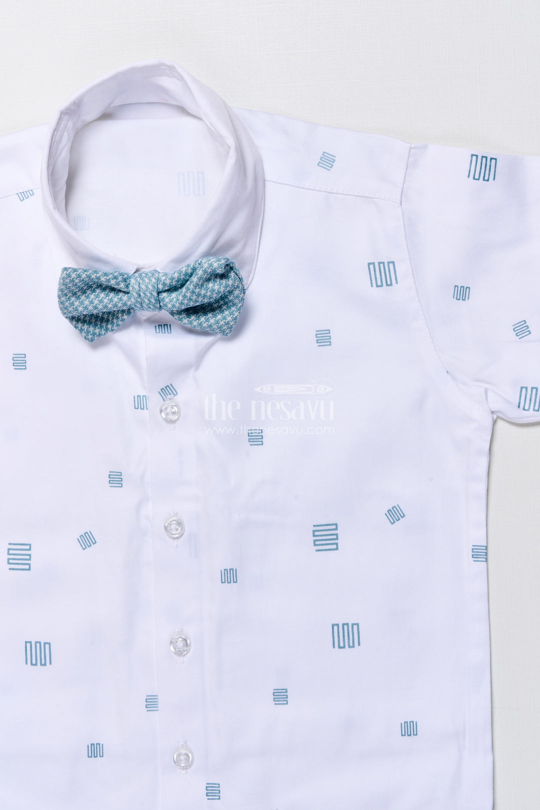Boys cotton party outfit with printed shirt and matching jacket set