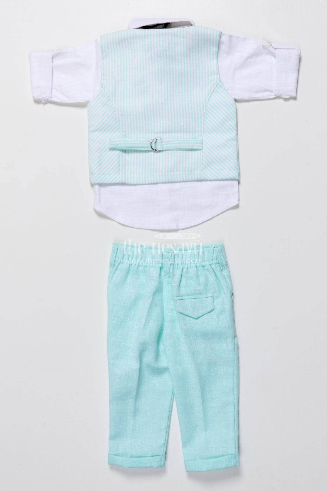 Toddler boys ethnic cotton outfit with embroidered jacket for functions