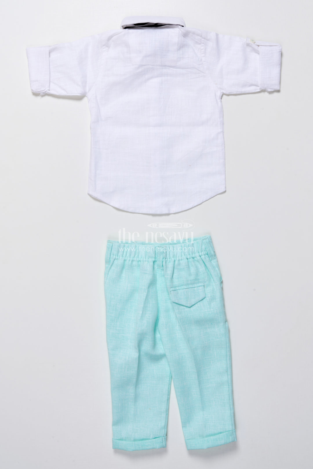 Toddler boys ethnic cotton outfit with embroidered jacket for functions