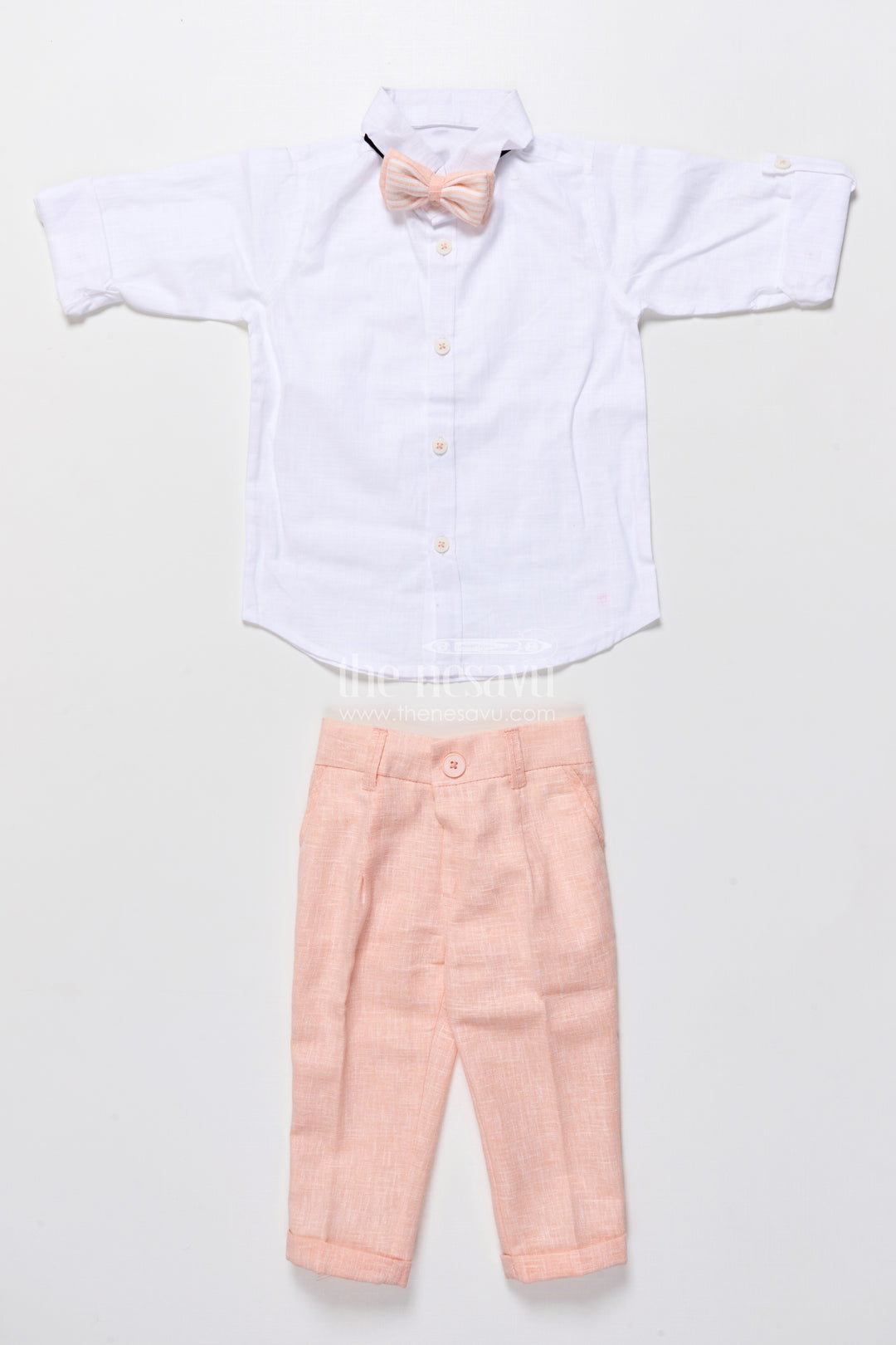 Cotton festive outfit for boys with embroidered jacket and formal pants