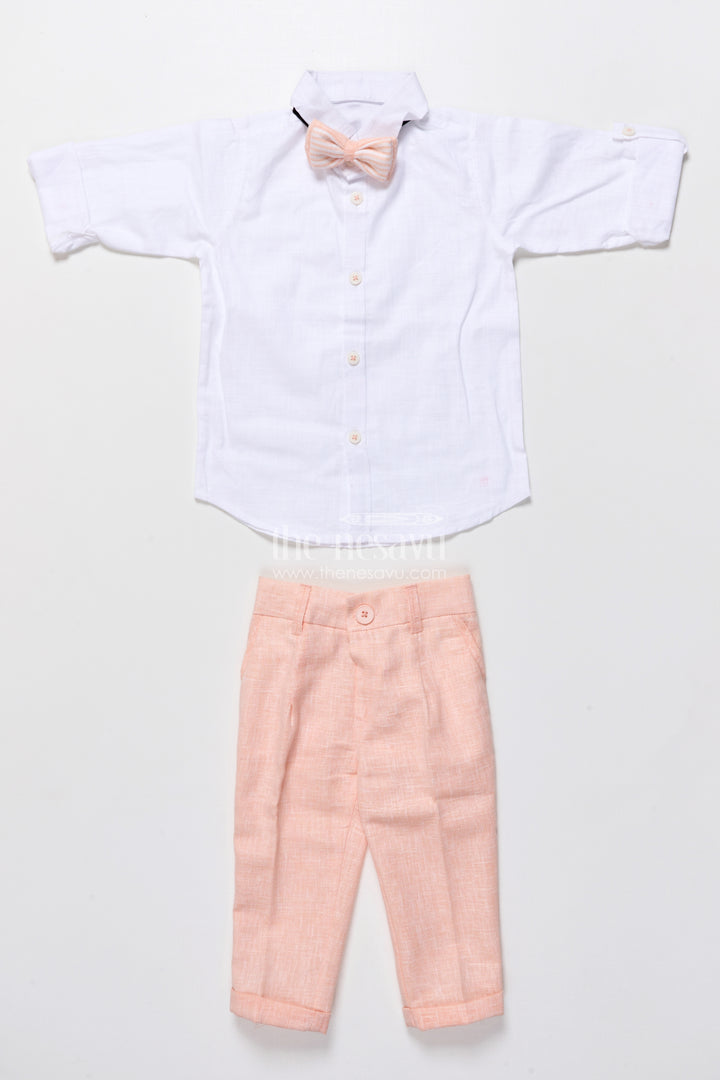 Cotton festive outfit for boys with embroidered jacket and formal pants
