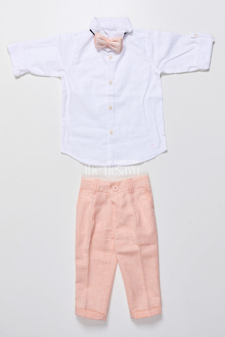 Cotton festive outfit for boys with embroidered jacket and formal pants