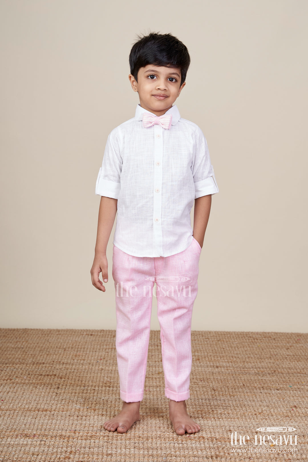 Toddler boys festive outfit with animal embroidery jacket and cotton pants