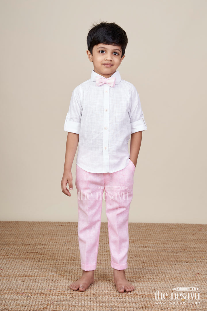 Toddler boys festive outfit with animal embroidery jacket and cotton pants