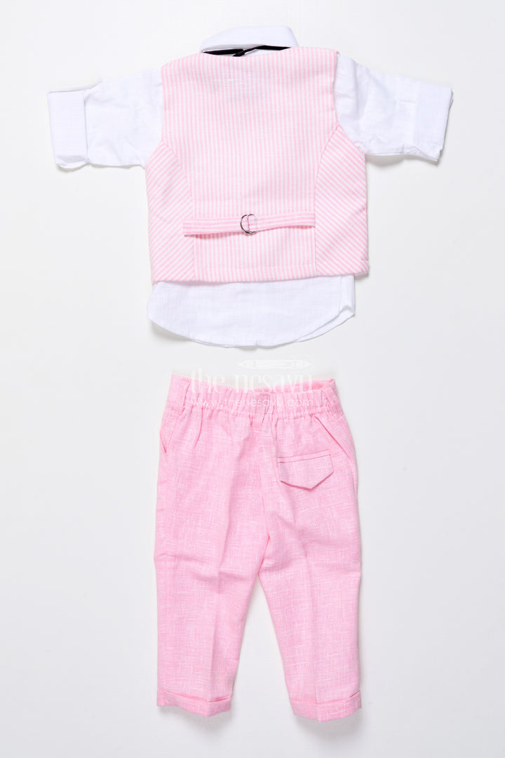 Toddler boys festive outfit with animal embroidery jacket and cotton pants