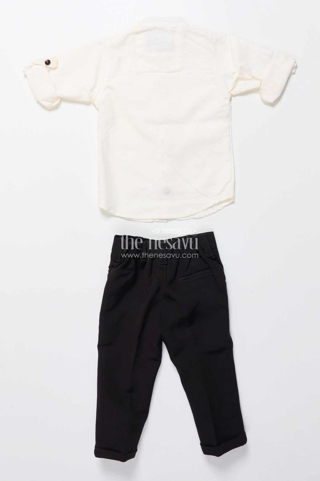 Boys ethnic outfit with printed Nehru jacket and cotton pants